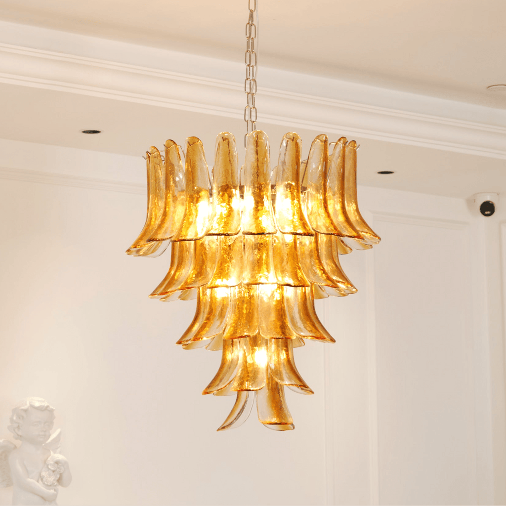 murano-amber-lily-chandelier-anzaz-Amber Glass & Nickel-2