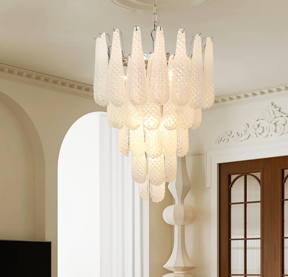murano-glass-droplet-chandelier-anzaz-White Glass & Nickel-2