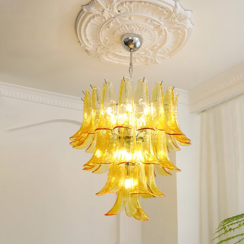 murano-transparent-glass-petals-chandelier-anzaz-Light Brown & Clear-46