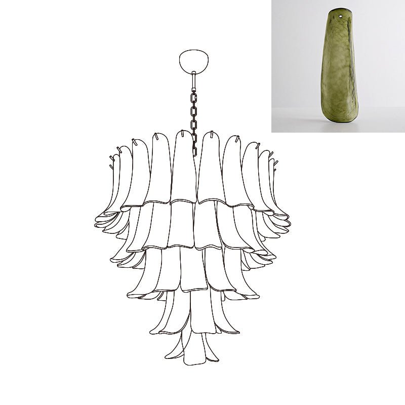 murano-transparent-glass-petals-chandelier-anzaz-Yellow Cloud-50