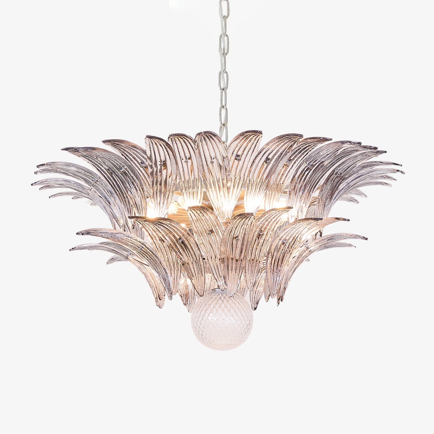 murano-palmette-transparent-chandelier-anzaz-Nickel & Grey glass-1