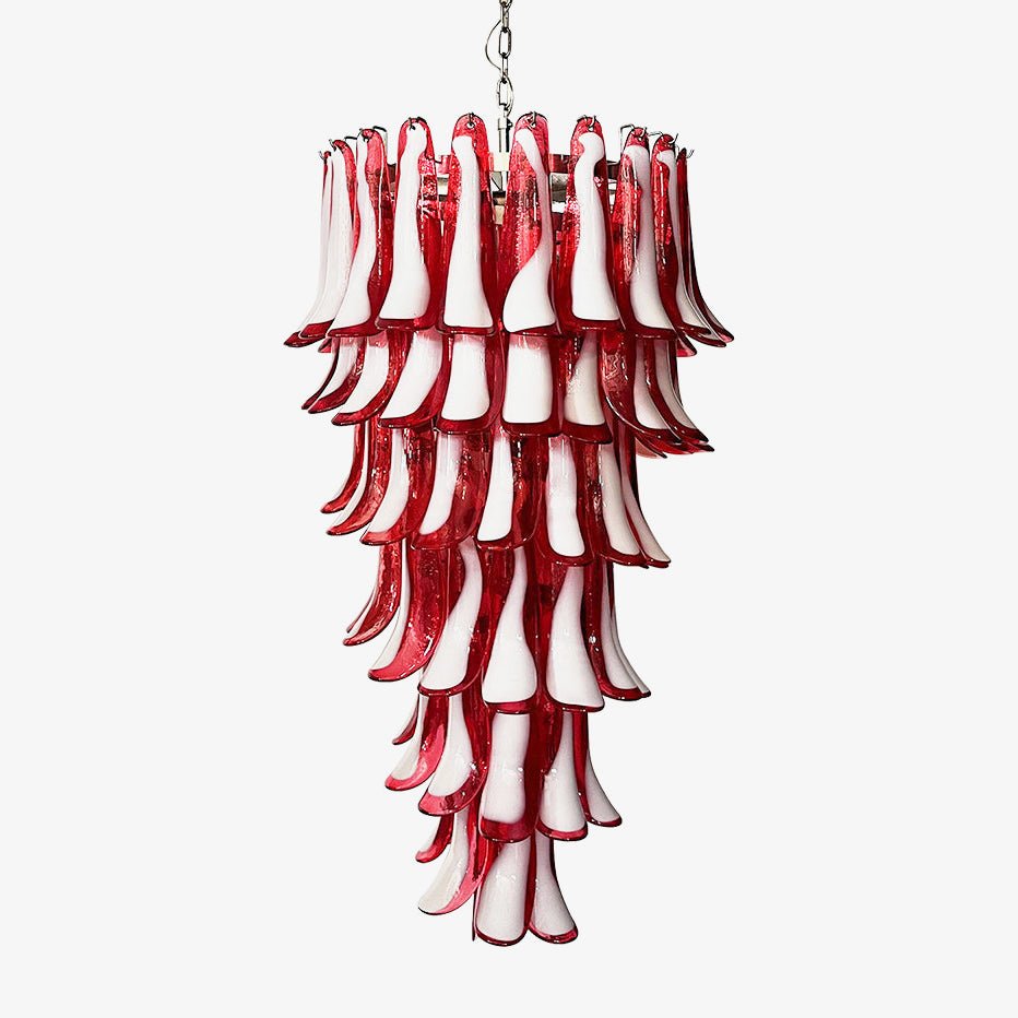 murano-red-petals-spiral-chandelier-anzaz-Red Glass & Chrome-1