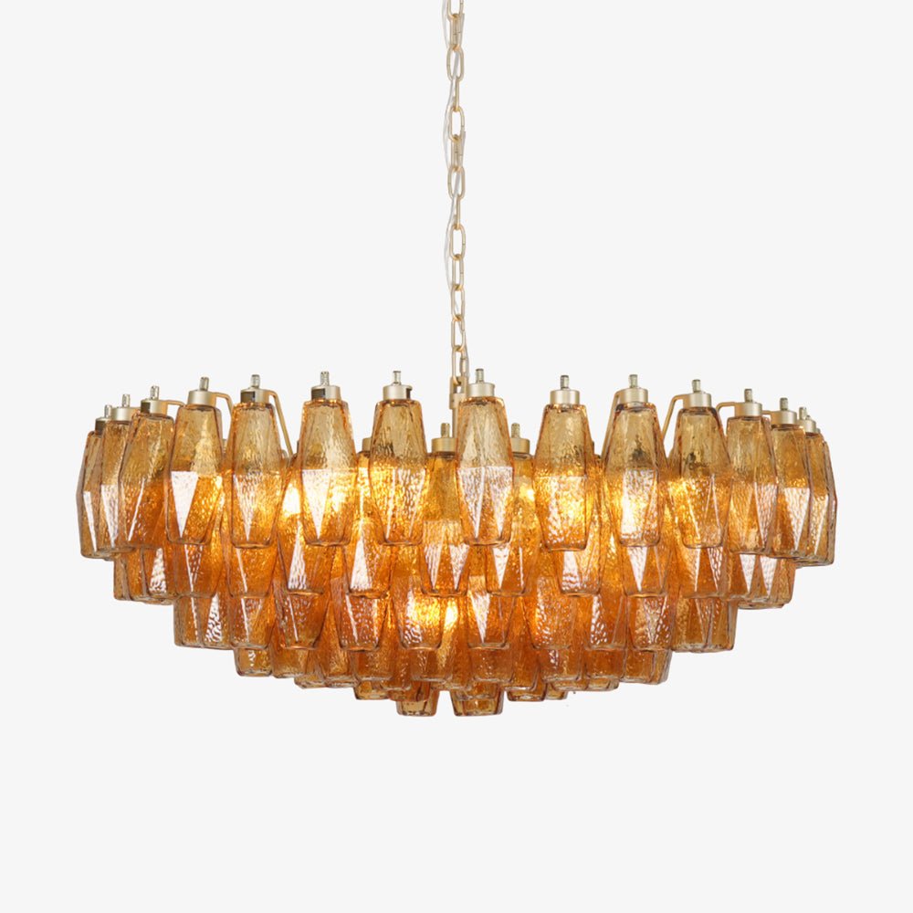 murano-rhombus-amber-glass-chandelier-anzaz-Amber & Gold-1