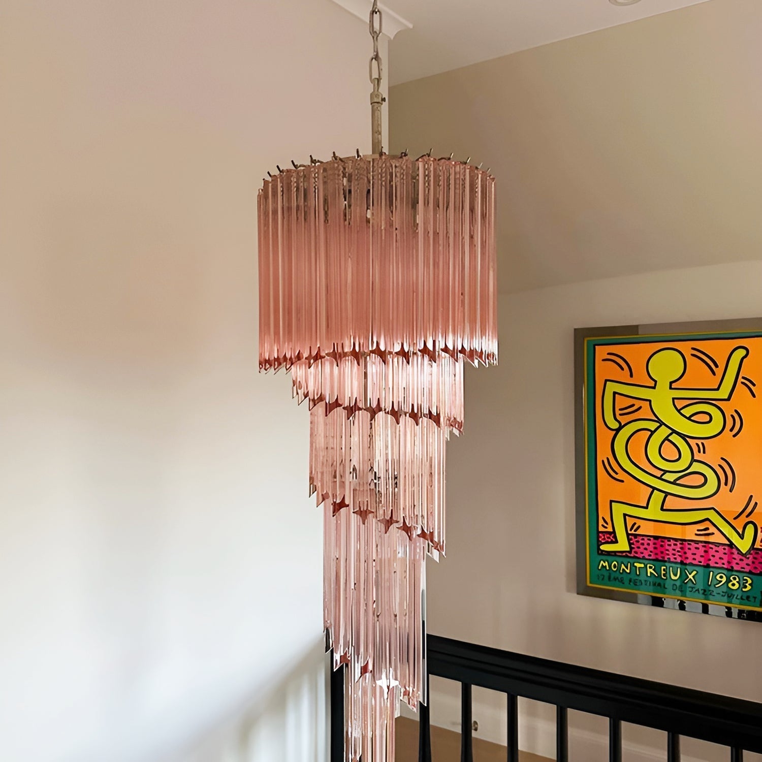 murano-spiral-prism-glass-chandelier-anzaz-Amber & Nickel-2