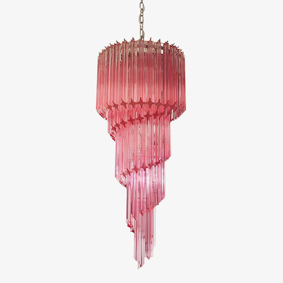 murano-spiral-prism-glass-chandelier-anzaz-Pink & Nickel-1
