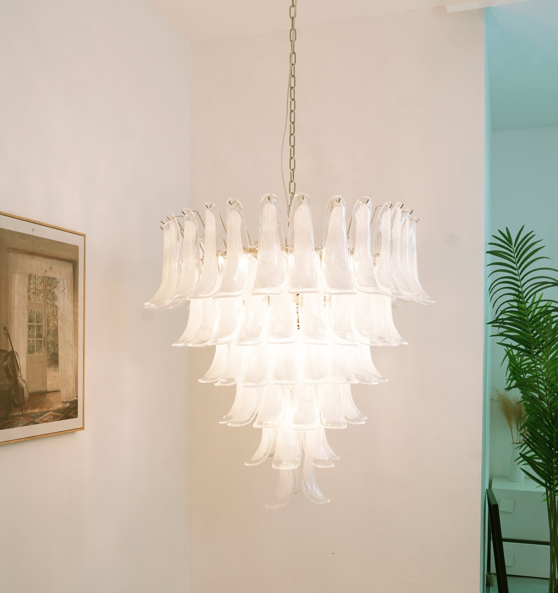 murano-transparent-glass-petals-chandelier-anzaz-Amber-3