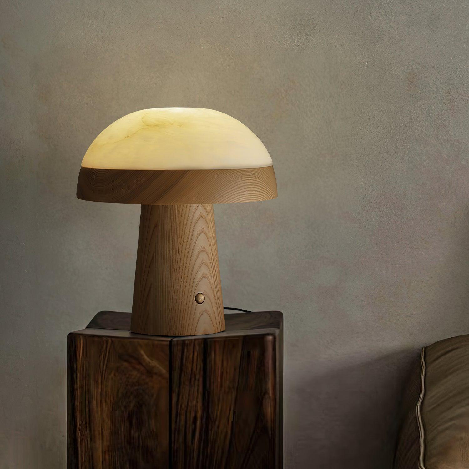 mushroom-cloud-table-lamp-anzaz-Wood color & Warm Light-3