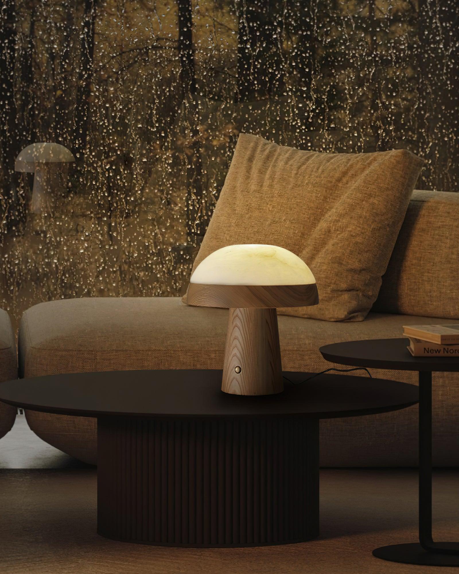 mushroom-cloud-table-lamp-anzaz-Walnut color & Warm Light-11