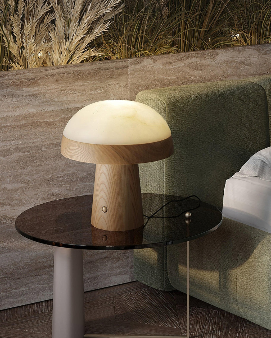 mushroom-cloud-table-lamp-anzaz-Walnut color & Cool Light-14