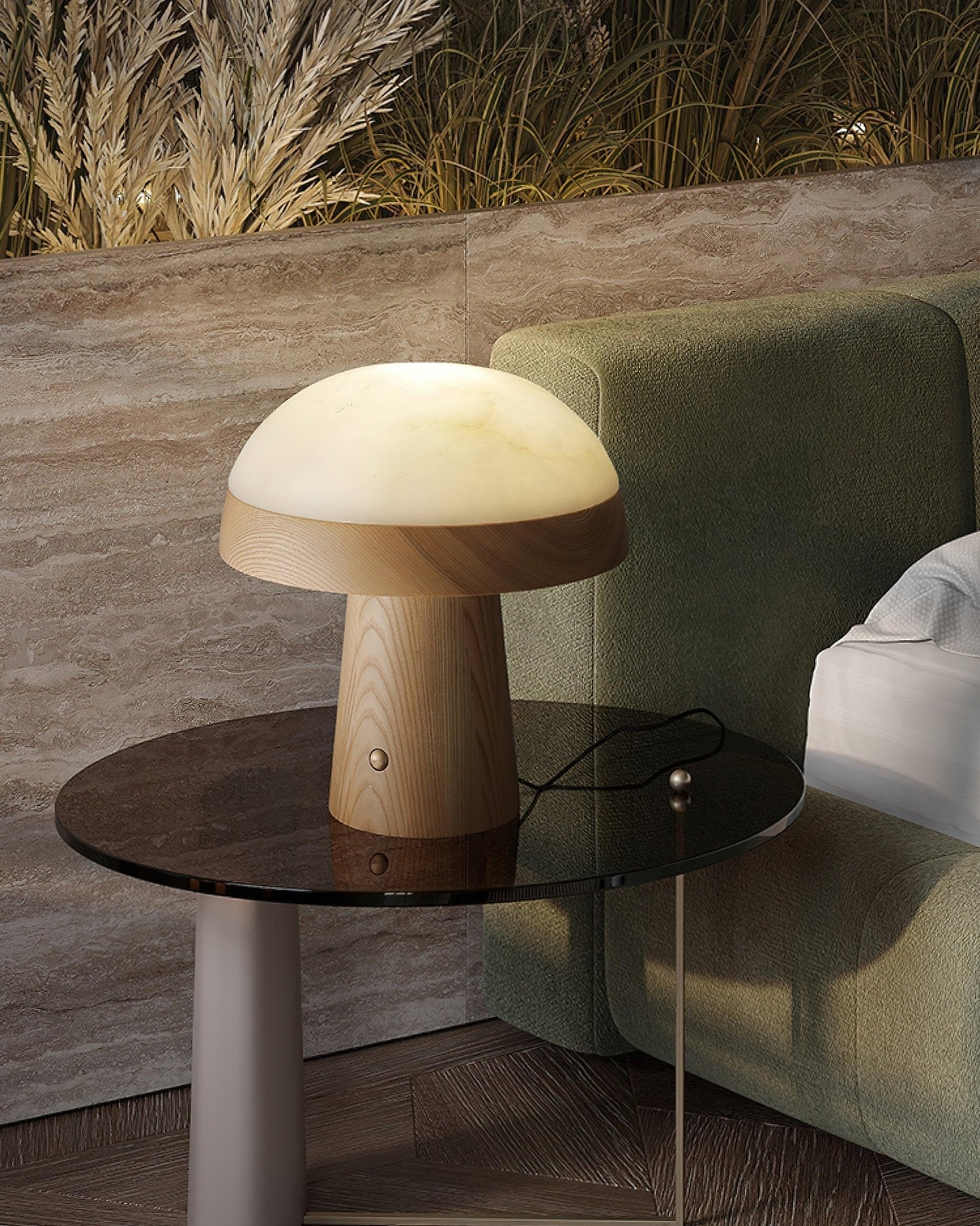 mushroom-cloud-table-lamp-anzaz-Walnut color & Cool Light-14