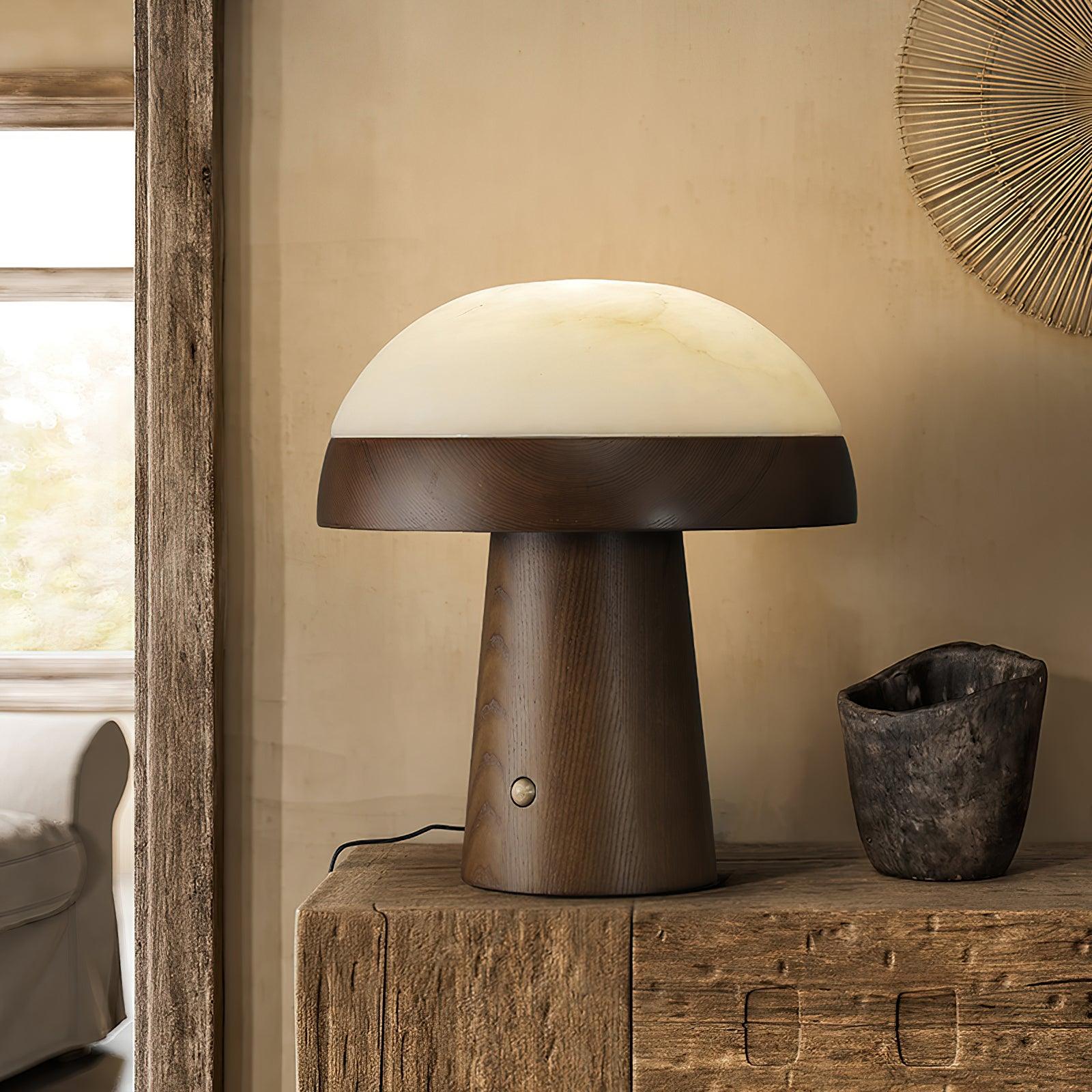 mushroom-cloud-table-lamp-anzaz-Wood color & Warm Light-4