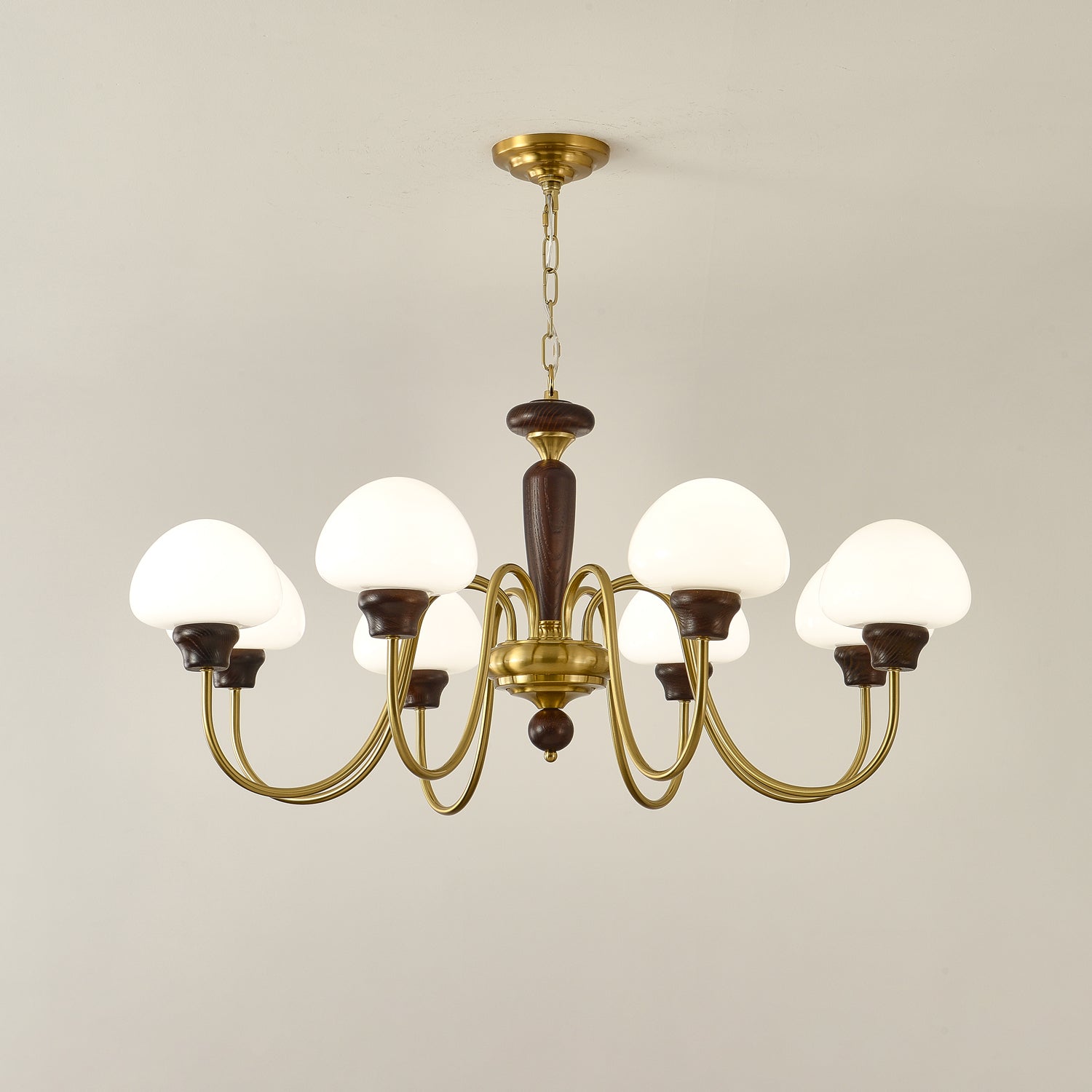 mushroom-cap-chandelier-anzaz-Walnut Color & Gold-2