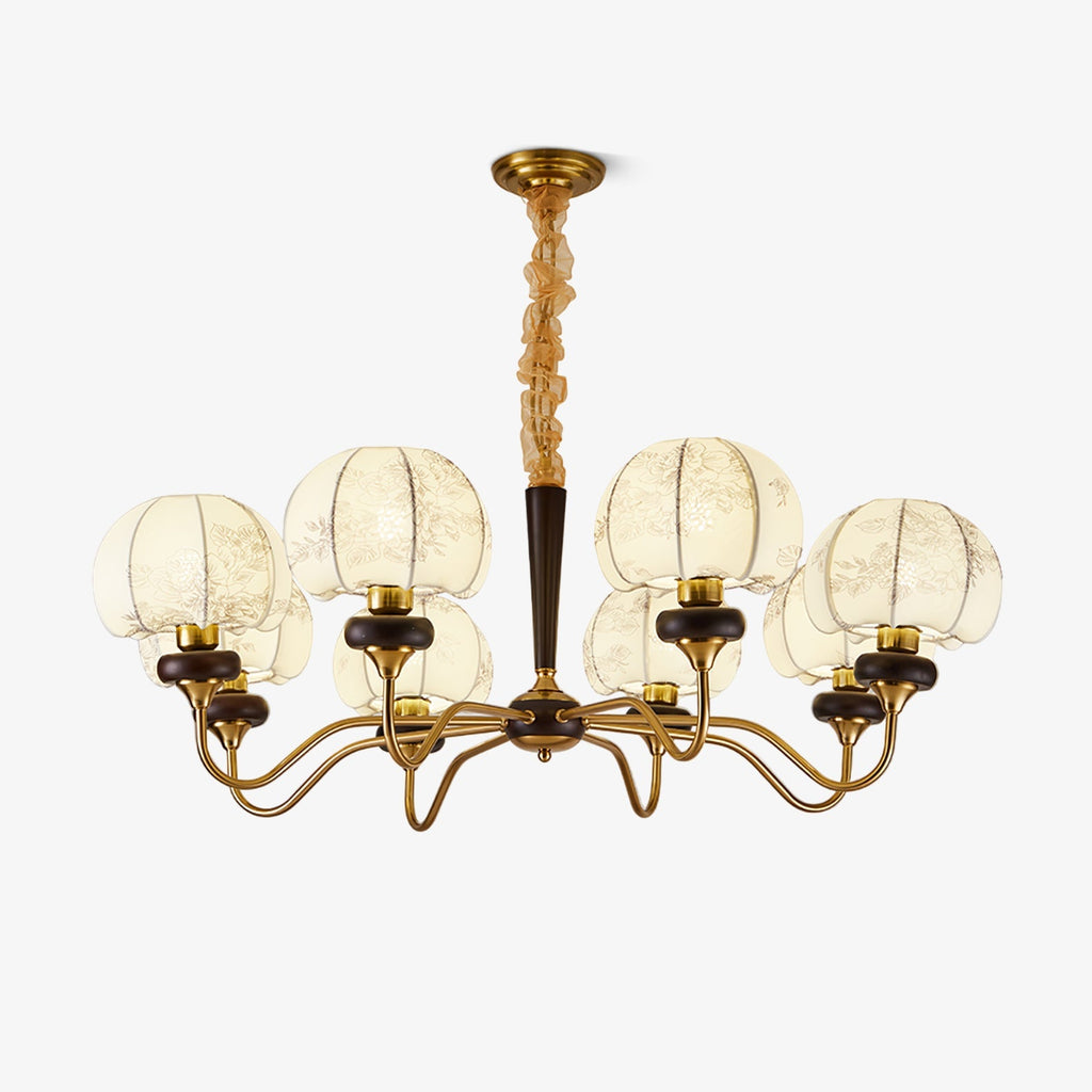 mushroom-fabric-chandelier-anzaz-Gold & White-1