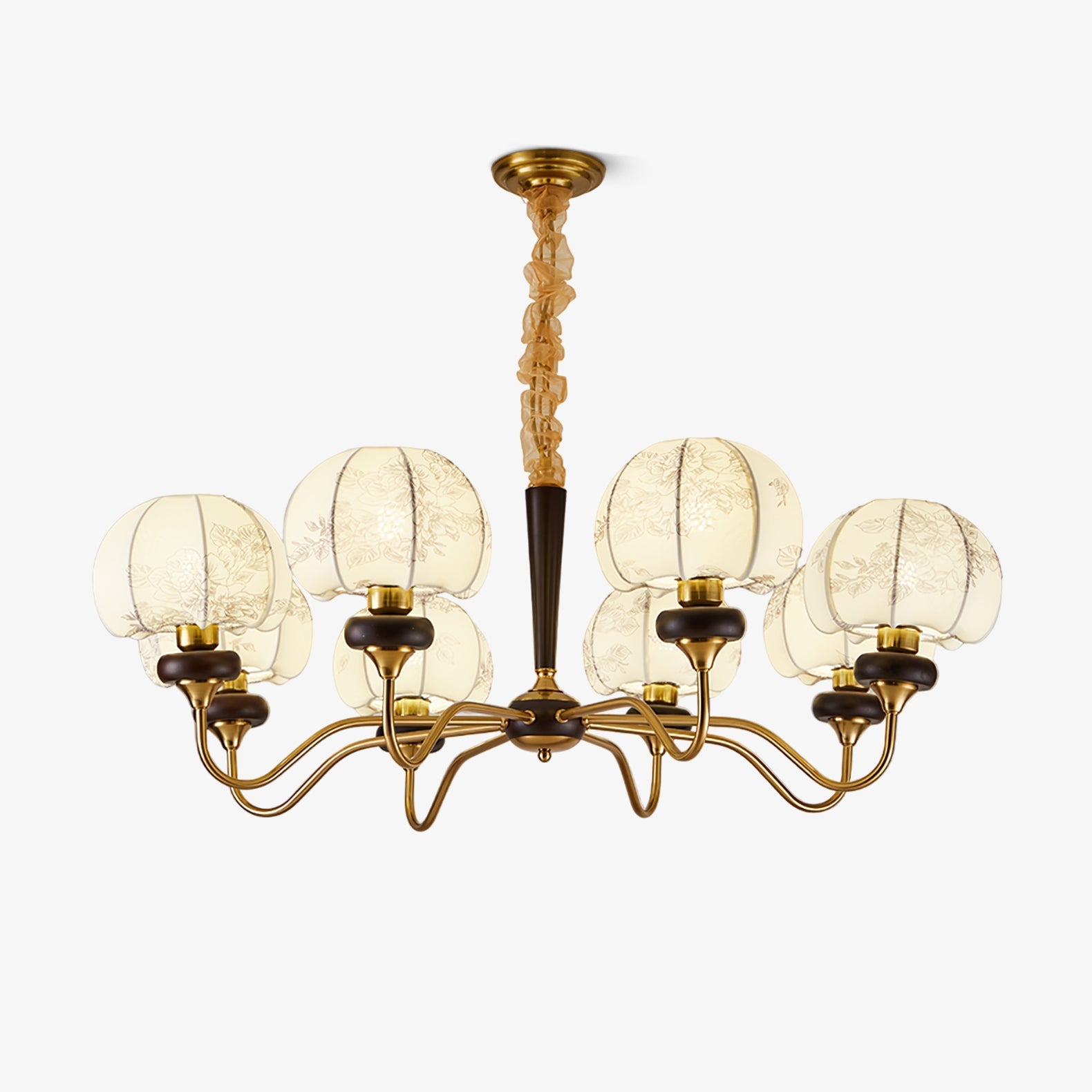 mushroom-fabric-chandelier-anzaz-Gold & White-1