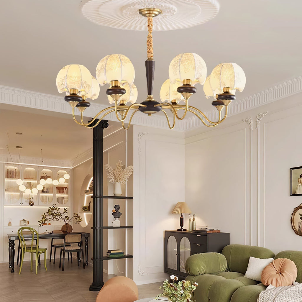 mushroom-fabric-chandelier-anzaz-Gold & White-4
