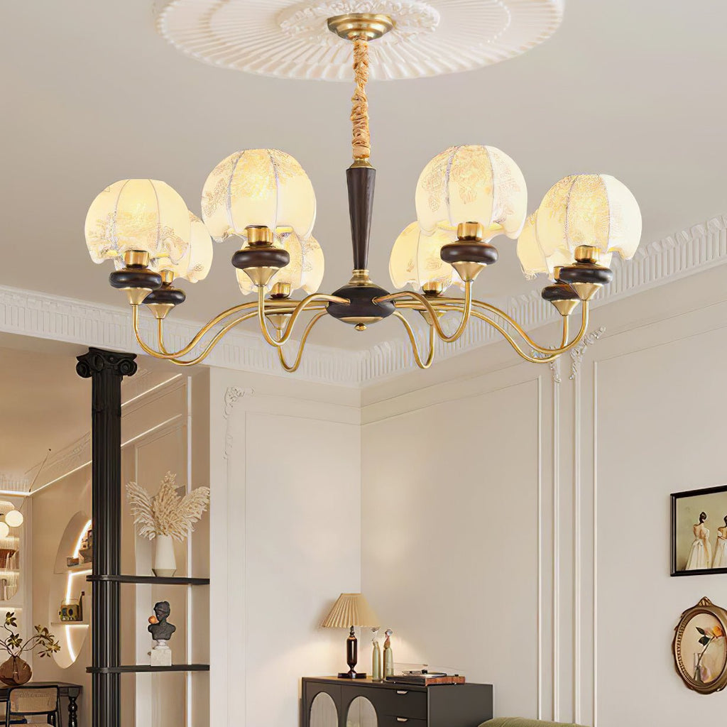 mushroom-fabric-chandelier-anzaz-Gold & White-3