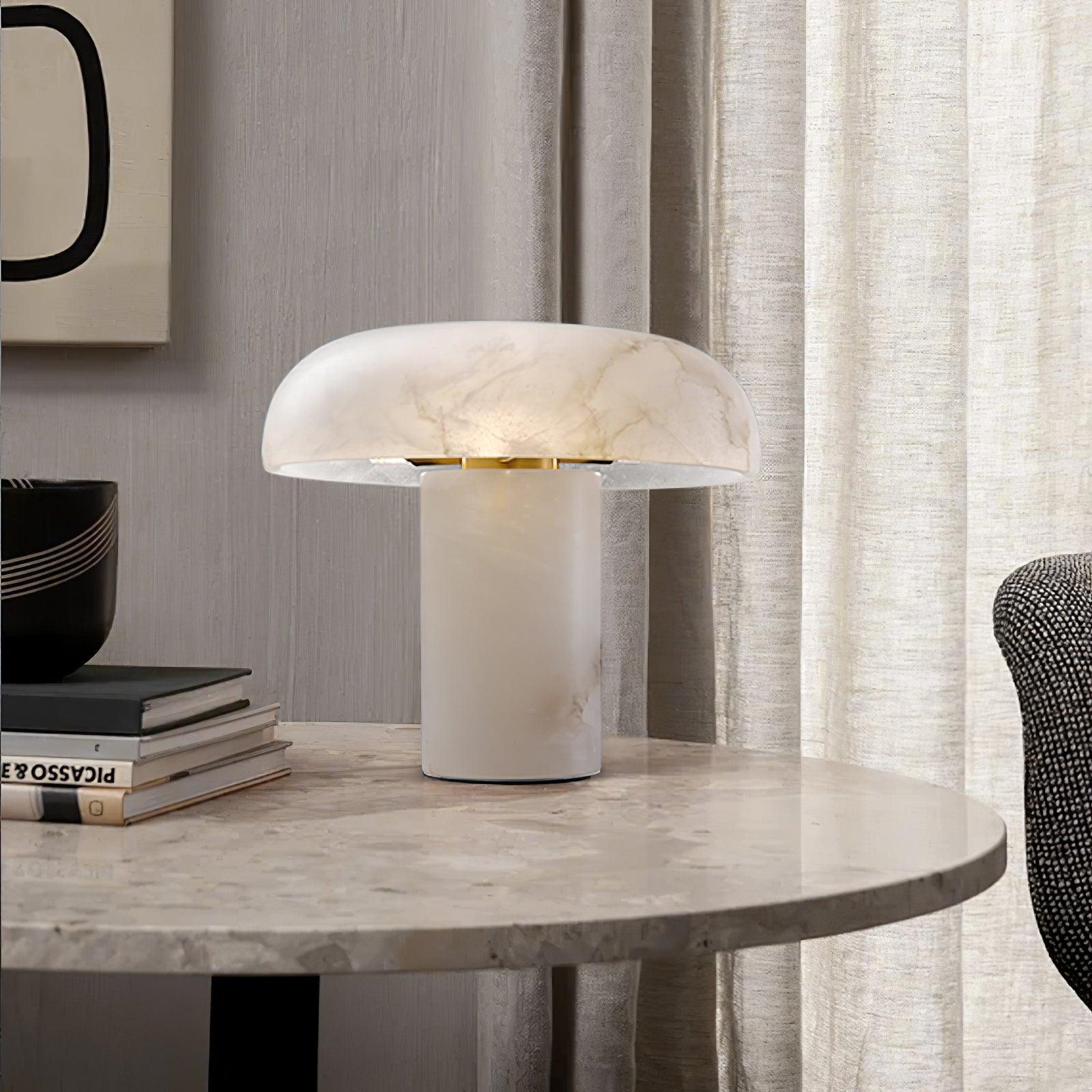 mushroom-type-table-lamp-anzaz-Brass & White-2