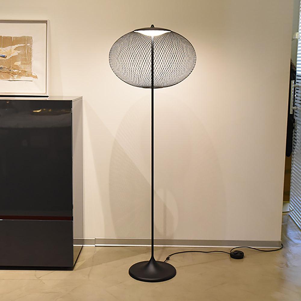 metallic-meshwork-floor-lamp-anzaz-Black & Warm Light-3