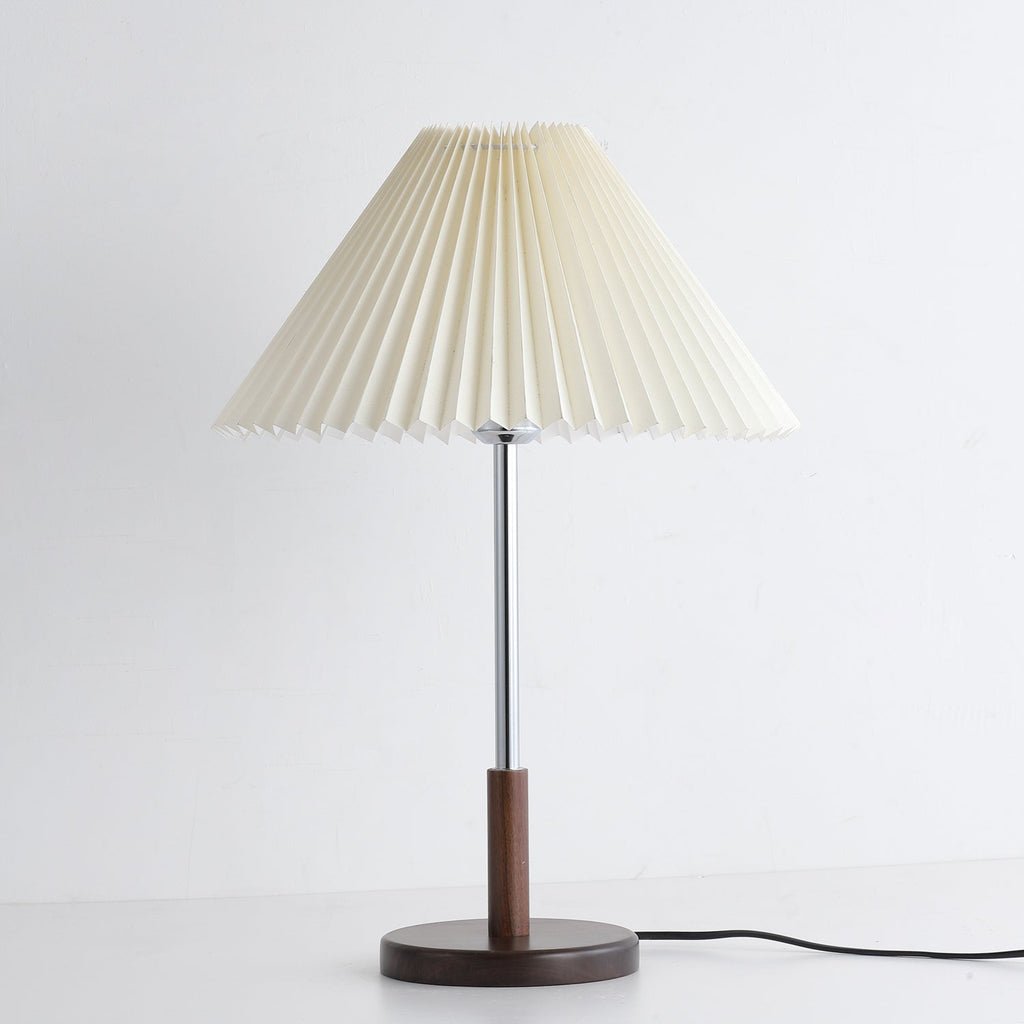 noora-pleated-table-lamp-anzaz-Walnut color & White-3