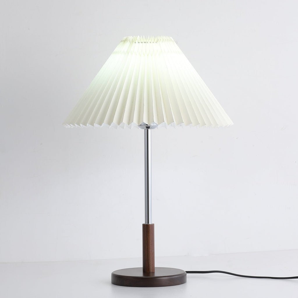 noora-pleated-table-lamp-anzaz-Walnut color & White-4