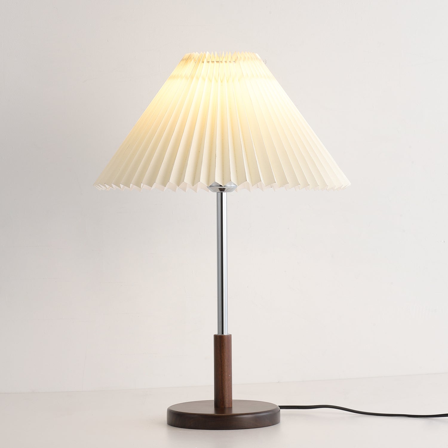 noora-pleated-table-lamp-anzaz-Walnut color & White-2