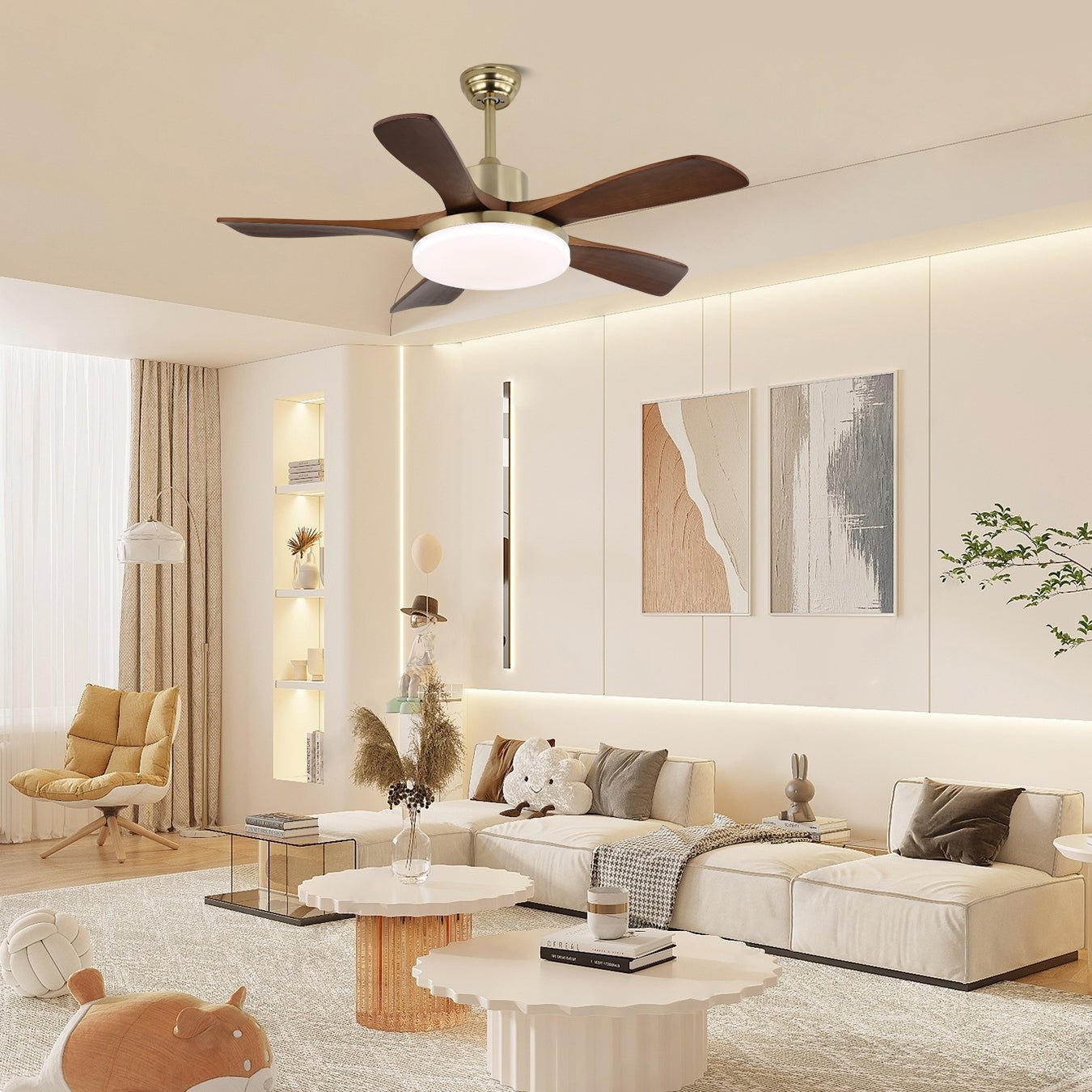 nova-breeze-ceiling-fan-light-anzaz-Nickel & Walnut Wood-4