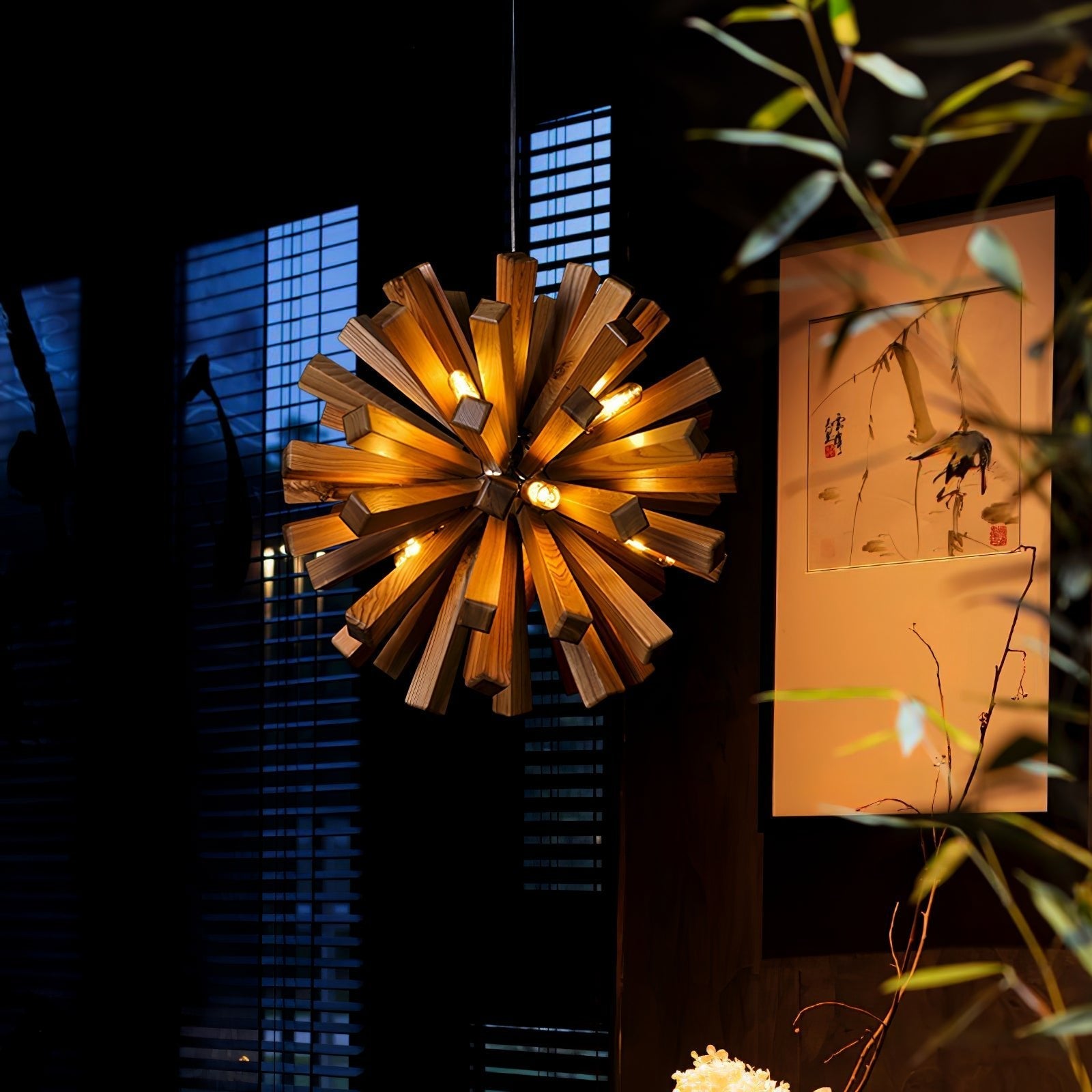 nova-burst-chandelier-anzaz-Walnut color-2