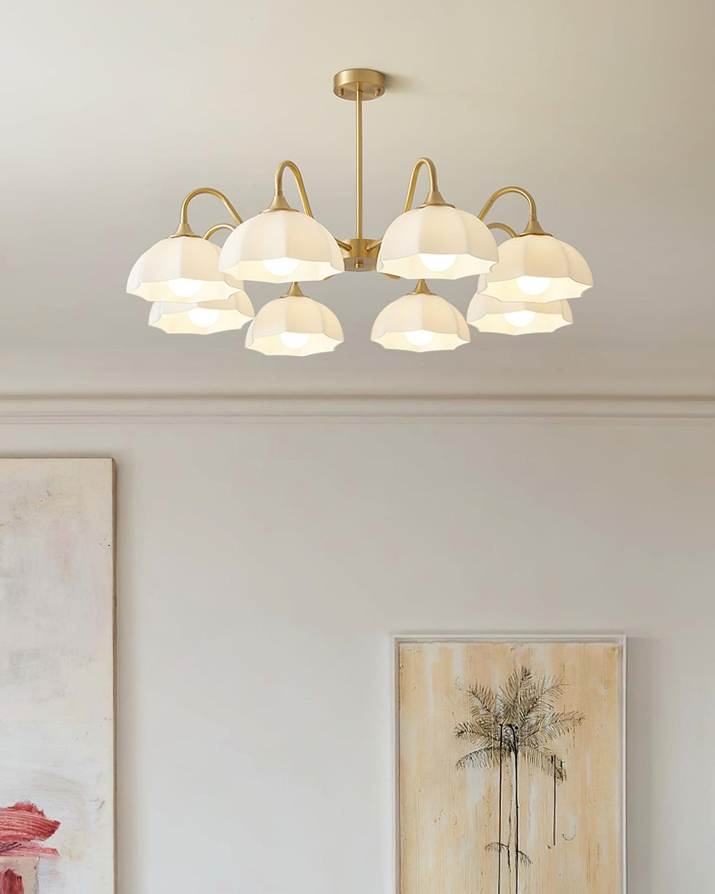 octagonal-glass-bowl-chandelier-anzaz-Brass & White-7