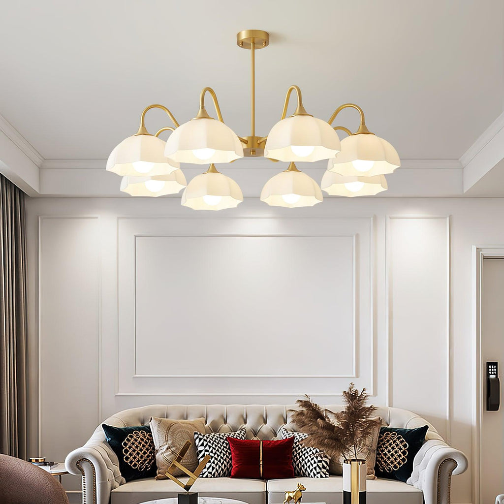 octagonal-glass-bowl-chandelier-anzaz-Brass & White-6