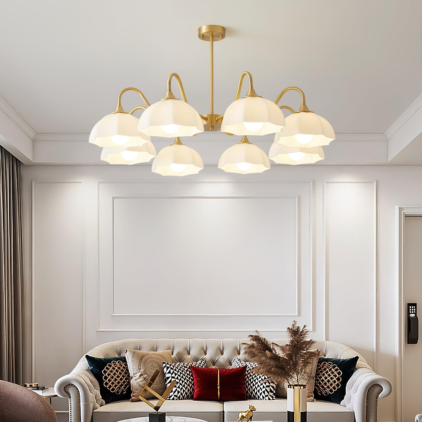 octagonal-glass-bowl-chandelier-anzaz-Brass & White-6