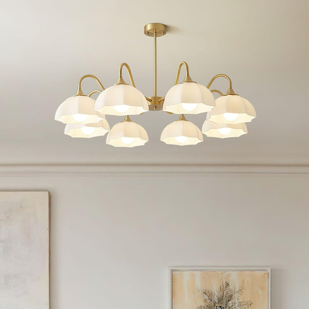 octagonal-glass-bowl-chandelier-anzaz-Brass & White-3