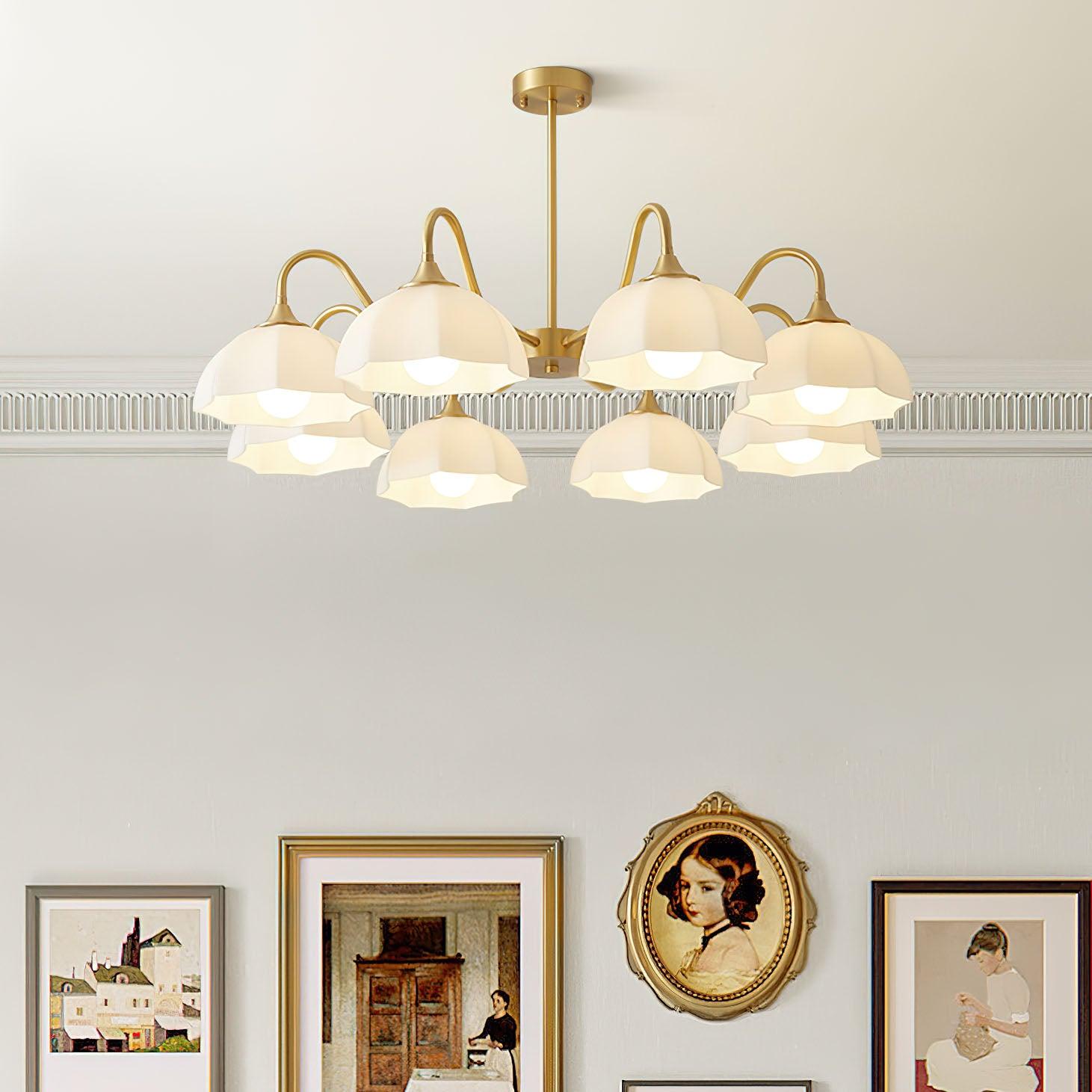 octagonal-glass-bowl-chandelier-anzaz-Brass & White-2