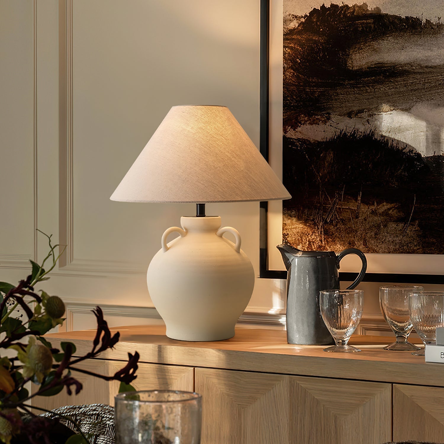 wine-pot-table-lamp-anzaz-Nature ceramic & White-2
