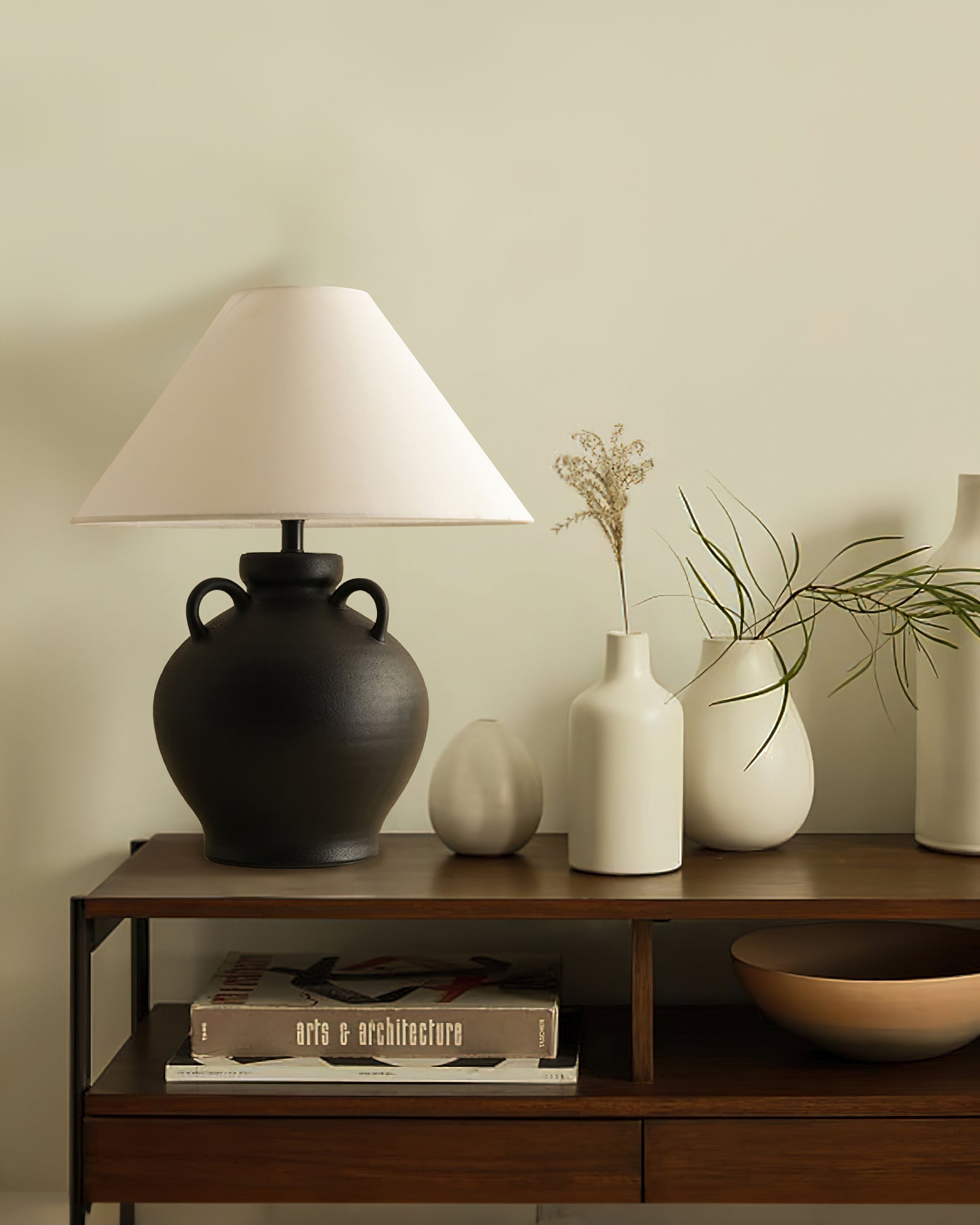 wine-pot-table-lamp-anzaz-Black ceramic & White-5