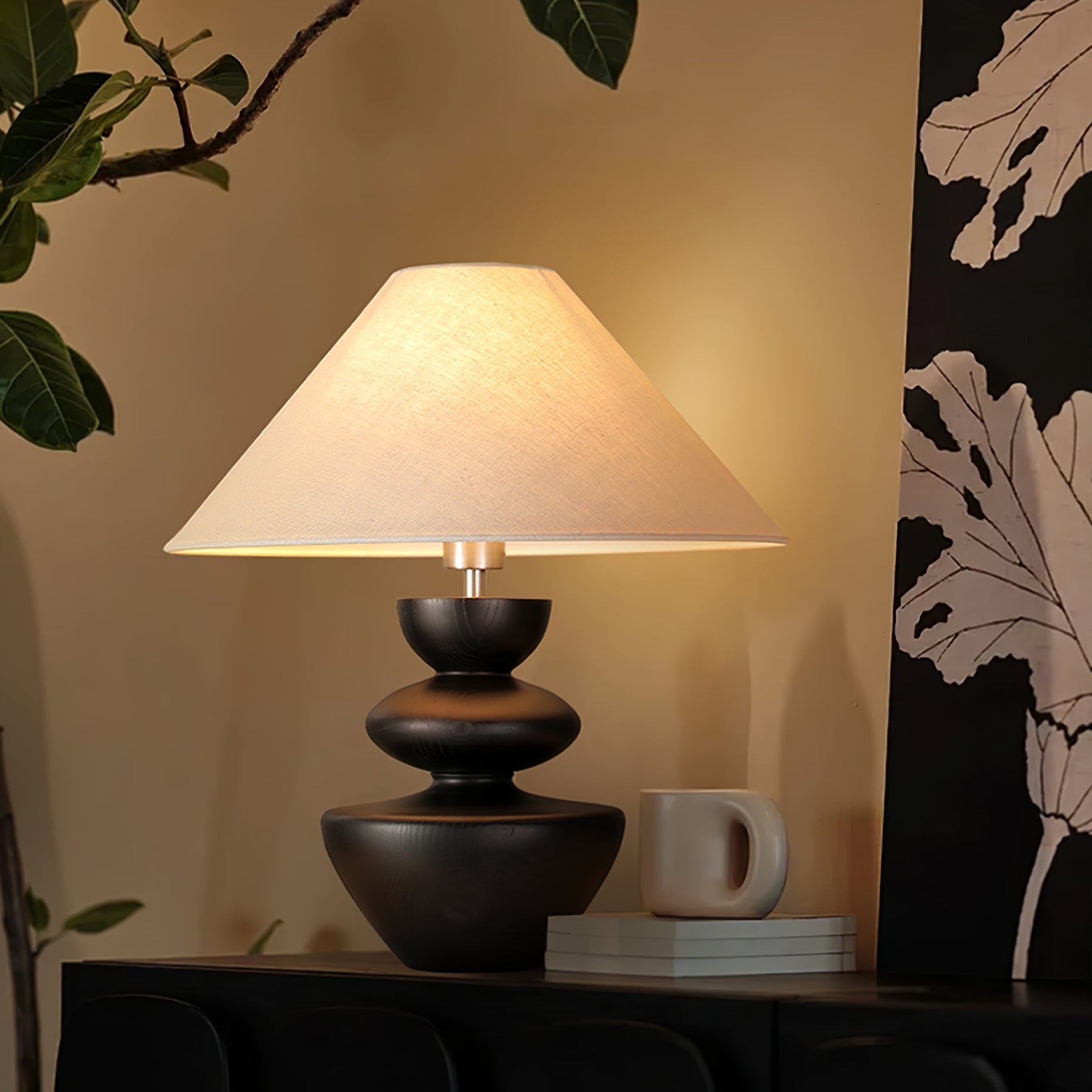 ombra-totem-table-lamp-anzaz-Dark Walnut Wood & Beige-4