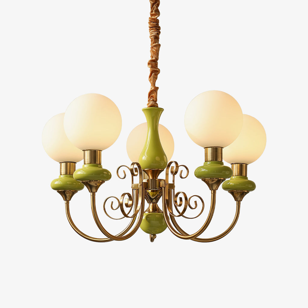onyx-chandelier-anzaz-Gold & Bean Green-1