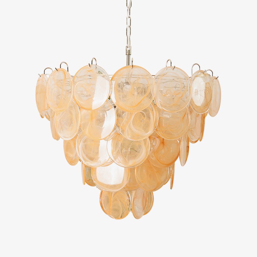orange-murano-disc-chandelier-anzaz-Orange & Nickel-1
