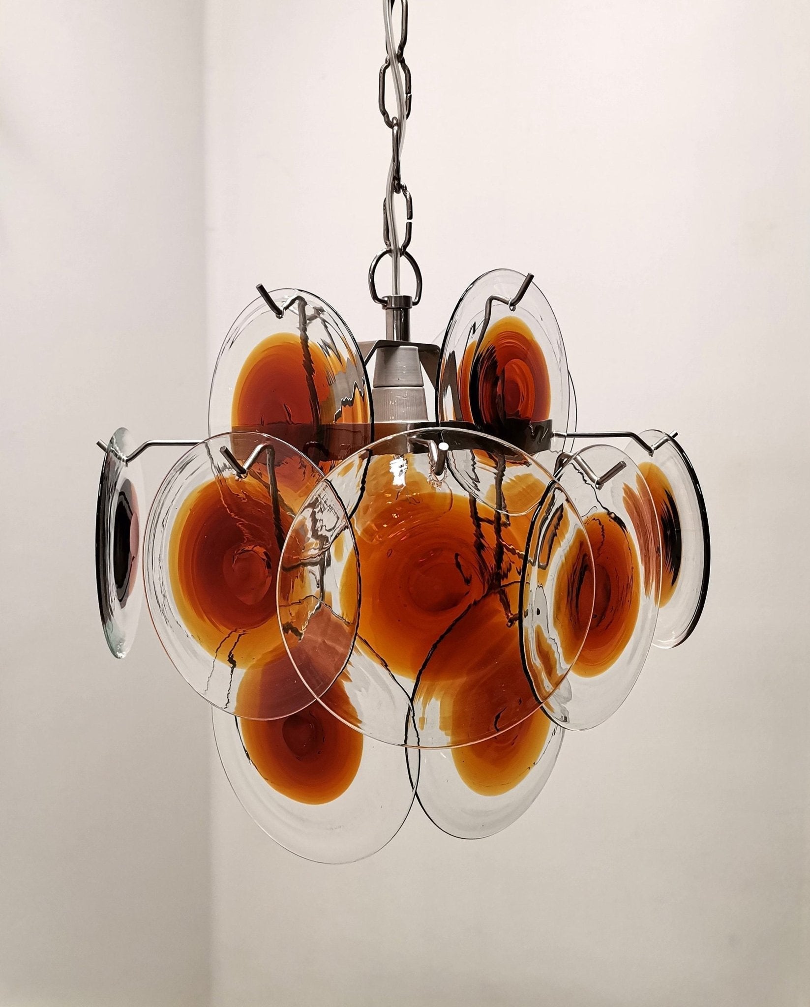 mazzega-vistosi-murano-chandelier-anzaz-Nickel & Dark brown + Clear glass-4