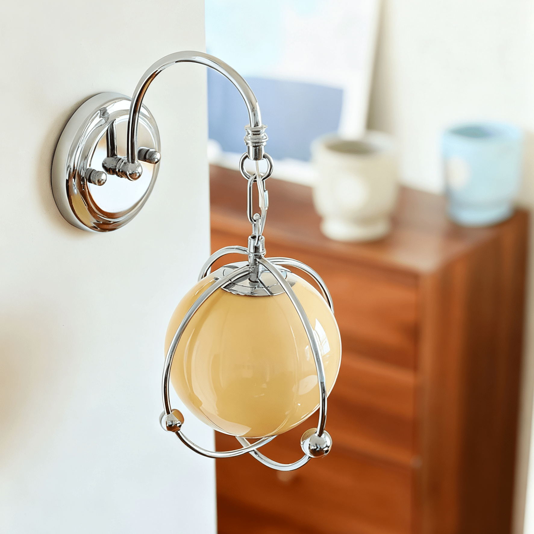 orb-cage-semi-wall-lamp-anzaz-Chrome & Beige-3