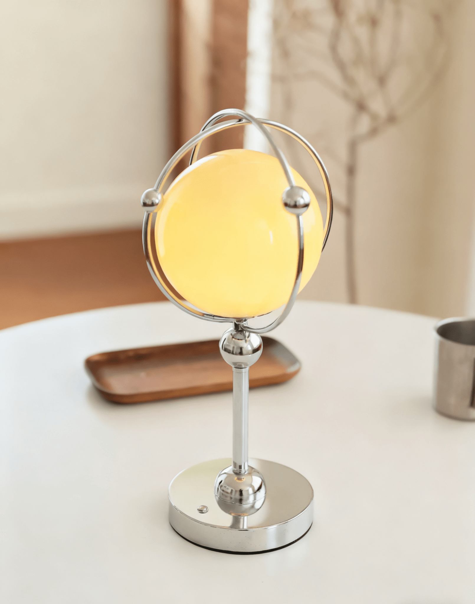 orb-cage-table-lamp-anzaz-Chrome & Beige-3