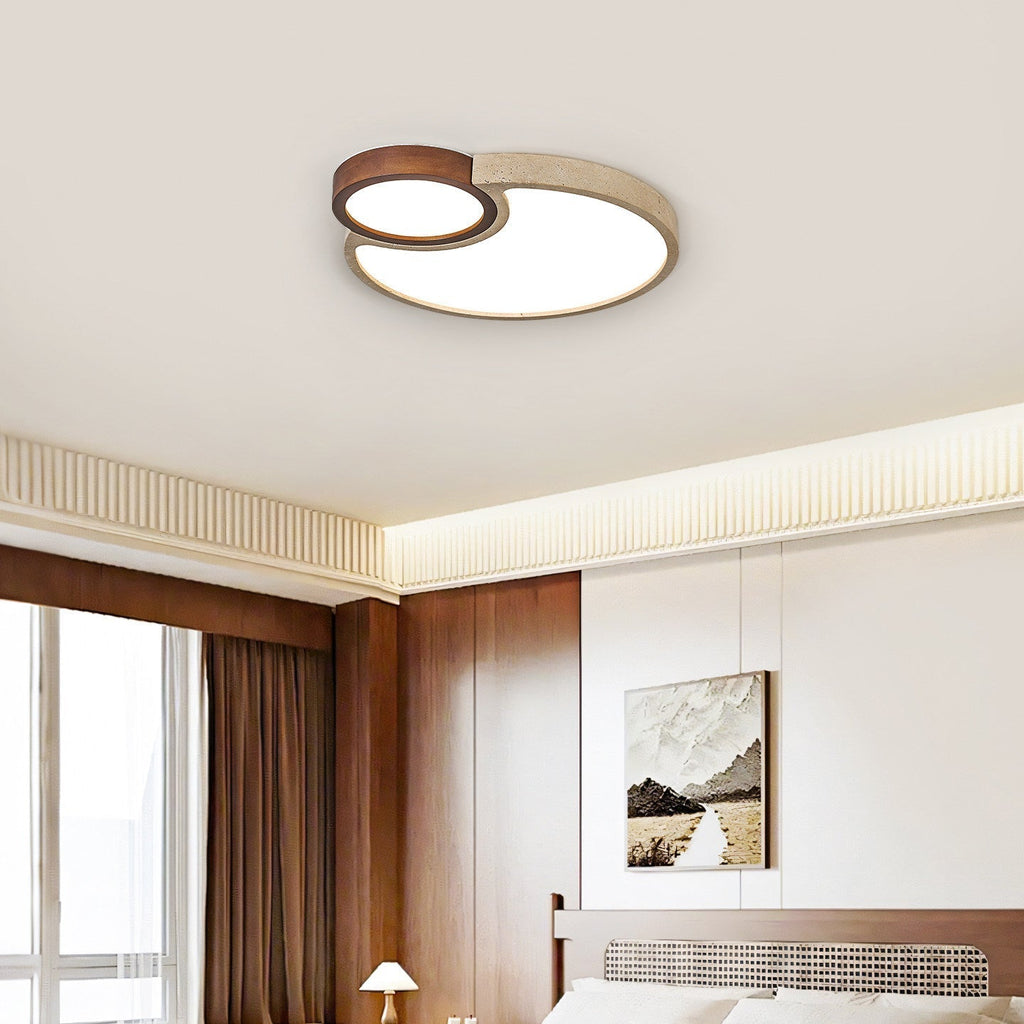 orba-travertine-ceiling-light-anzaz-Yellow Travertine & Dark walnut-2