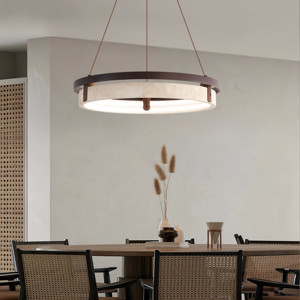 orbit-travertine-pendant-light-anzaz-Yellow Travertine & Walnut Wood-2