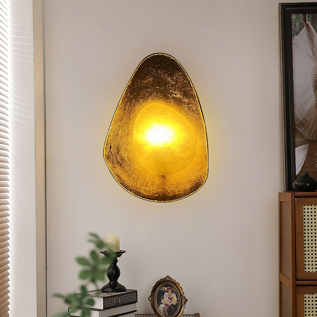 organic-gilded-pebble-sconce-anzaz-Rose gold & White-2