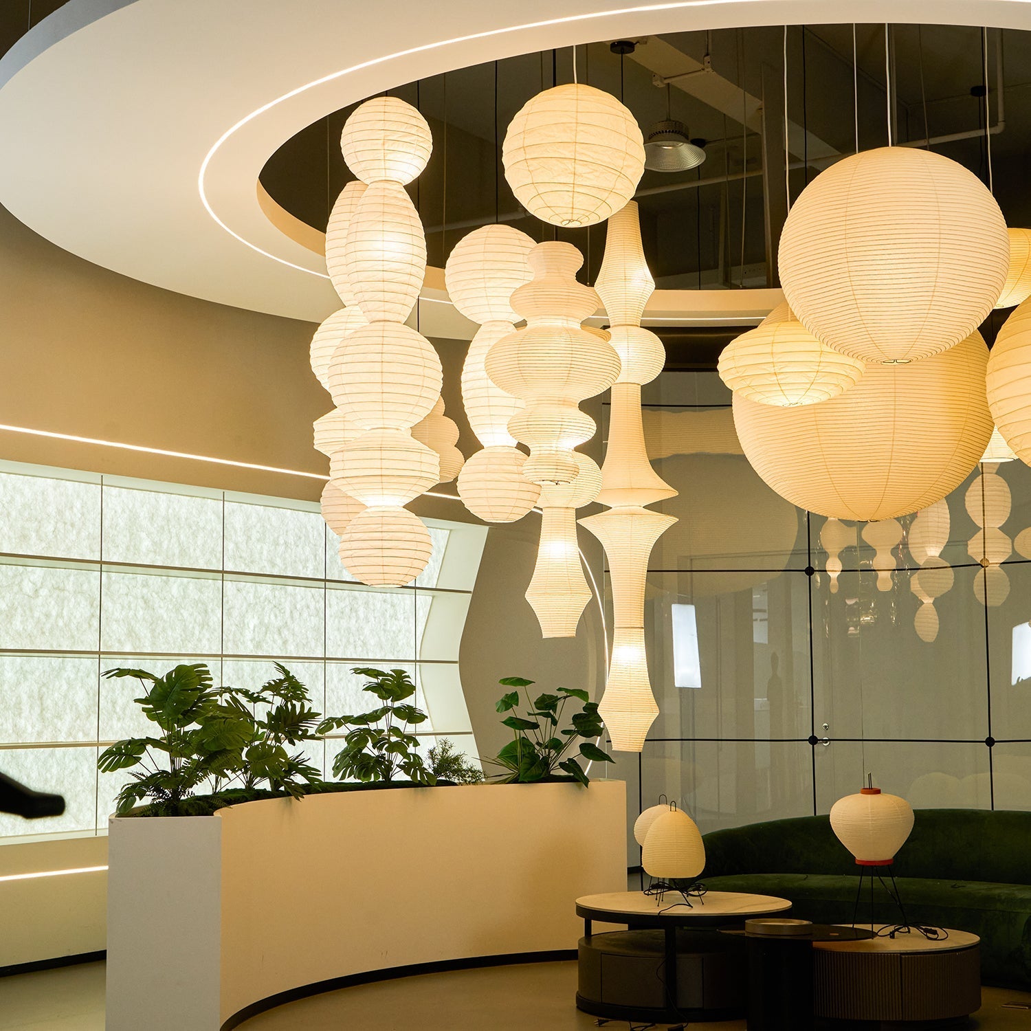 ori-lantern-series-swag-pendant-lamp-anzaz-White & White Wire-9