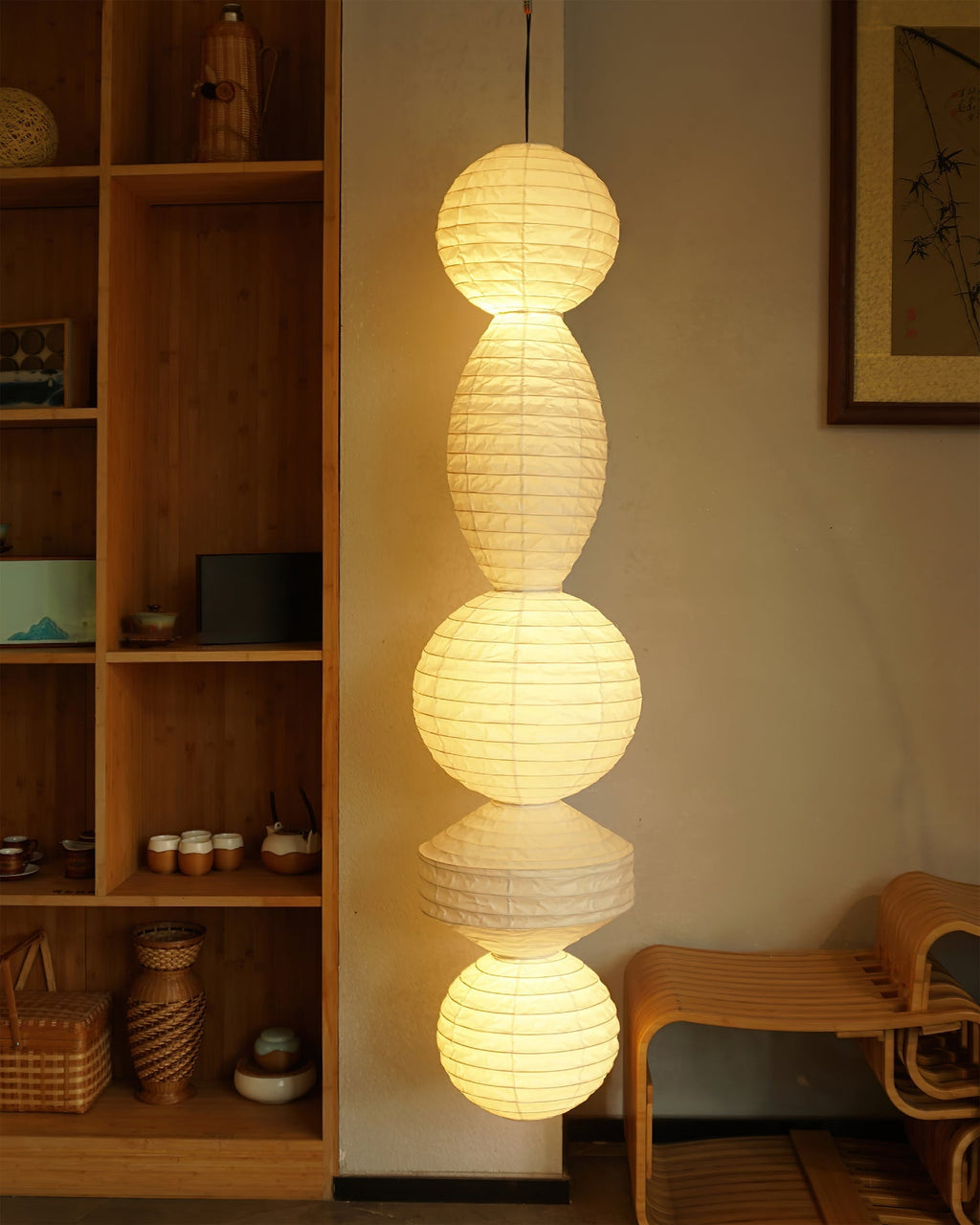 ori-lantern-series-swag-pendant-lamp-anzaz-White & Black Wire-6