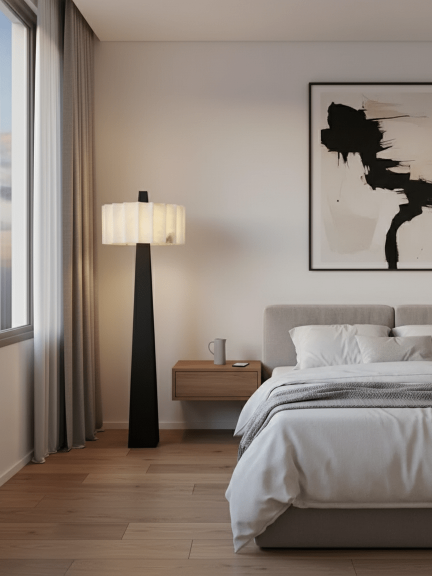 origami-pleat-floor-lamp-anzaz-Black & White-2