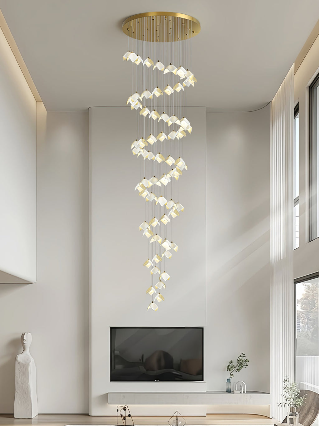 orlani-cascade-stairs-chandelier-anzaz-Gold & White-7