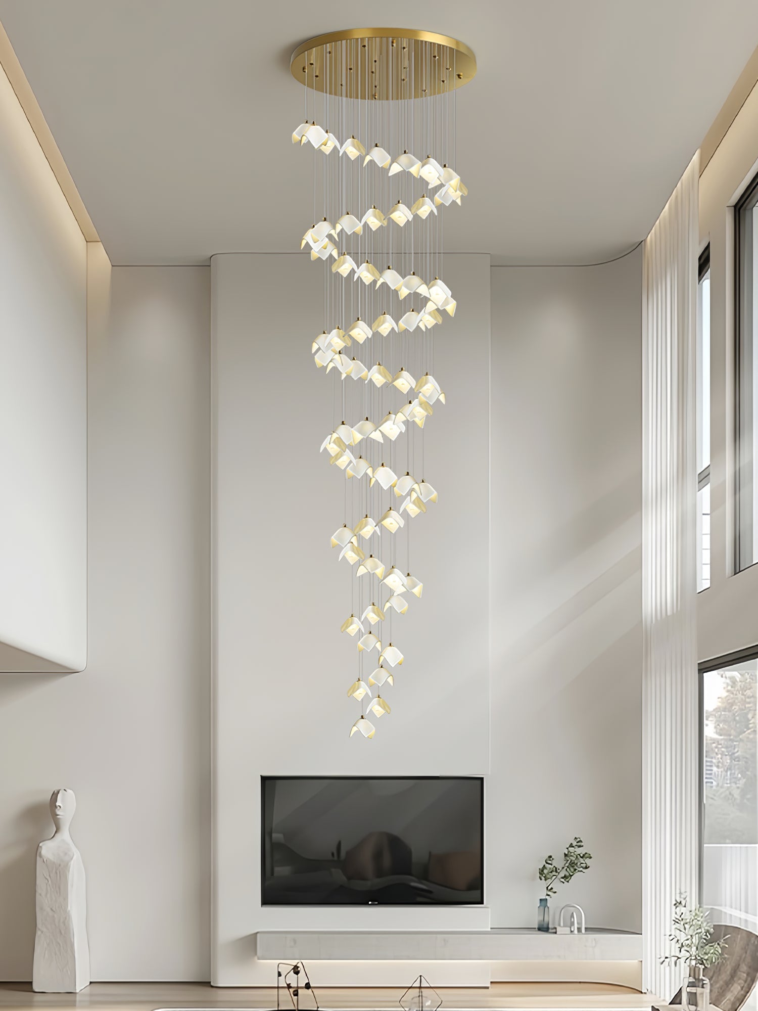 orlani-cascade-stairs-chandelier-anzaz-Gold & White-7