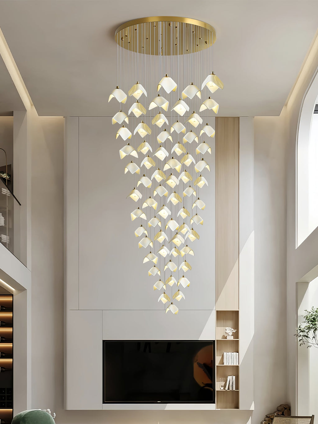 orlani-cascade-stairs-chandelier-anzaz-Gold & White-9