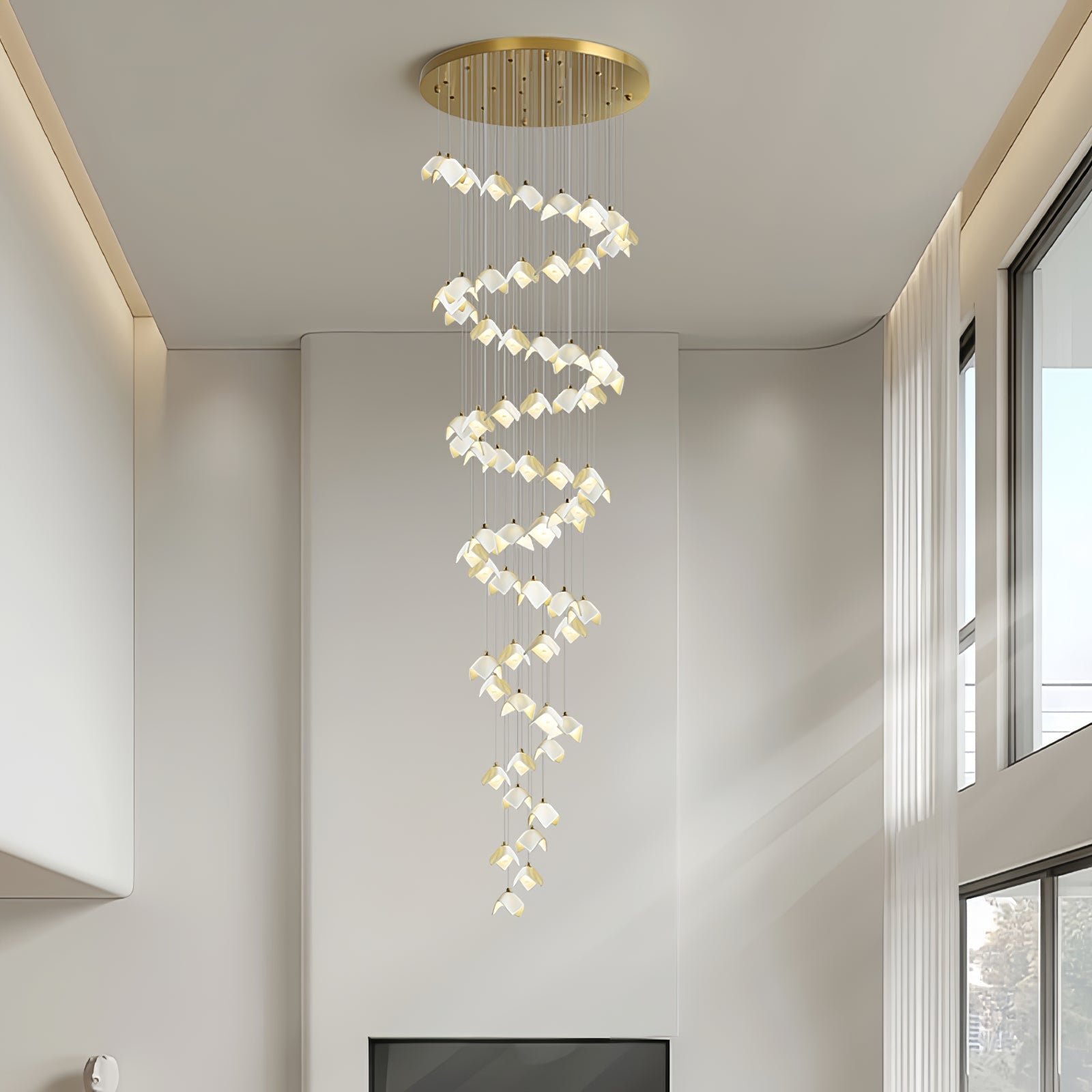 orlani-cascade-stairs-chandelier-anzaz-Gold & White-14